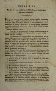 Front cover of Instruction für die in den verschiedenen Abtheilungen aufgestellten Sections-Commissäre by Austria