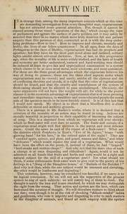 Cover of Morality in diet by Henry Stephens Salt