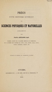 Cover of Précis d'une histoire générale des sciences physiques et naturelles (fragment) by Paul-Antoine Cap