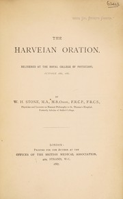 Front cover of The Harveian oration by William H. Stone