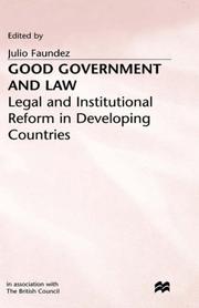 Front cover of Good government and law by Julio Faúndez