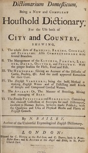 Front cover of Dictionarium domesticum by Nathan Bailey