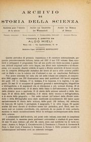 Front cover of Archivio di storia della scienza by Aldo Mieli