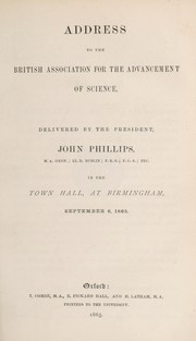 Front cover of Address to the British Association for the Advancement of Science by Phillips, John