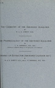 Front cover of The chemistry of the jaborandi alkaloids by H. A. D. Jowett