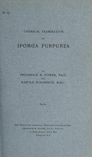 Cover of Chemical examination of Ipomoea purpurea by Frederick B. Power