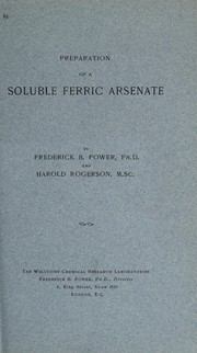 Cover of Preparation of a soluble ferric arsenate by Frederick B. Power