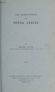 Cover of The constituents of senna leaves by Frank Tutin