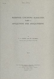 Front cover of Modified cinchona alkaloids by Henry, Thomas Anderson