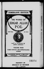 Front cover of The Works of Edgar Allan Poe - Ten Vols. in Five - Volume Four - Tales--Fantasy and Extravaganza/Humor by Edgar Allan Poe