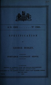 Front cover of Specification of George Bodley by George Bodley