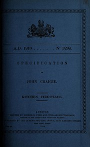Front cover of Specification of John Craigie by John Craigie