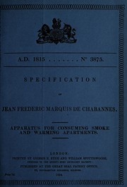 Front cover of Specification of Jean Frederic Marquis de Chabannes by Chabannes, Jean-Frédéric de marquis de Curton
