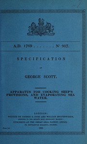 Front cover of Specification of George Scott by George Scott - undifferentiated