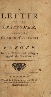 Cover of A letter to the Craftsmen by A. B.