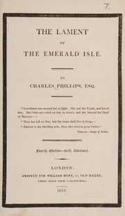 Front cover of The lament of the Emerald Isle by Phillips, Charles