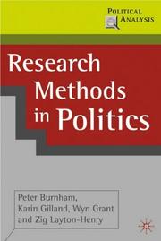 Front cover of Research methods in politics by Peter Burnham