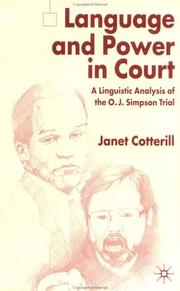 Cover of Language and power in court by Janet Cotterill