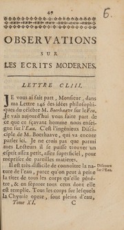 Front cover of Observations sur les ecrits modernes by Unknown