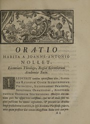Front cover of Oratio habita a Joanne-Antonio Nollet ... by Nollet abbé