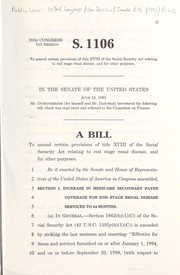 Cover of A bill to amend certain provisions of title XVIII of the Social Security Act relating to end stage renal disease, and for other purposes by United States. Congress. Senate