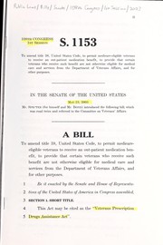 Cover of A bill to amend title 38, United States Code, to permit Medicare-eligible veterans to receive an out-patient medication benefit, to provide that certain veterans who receive such benefit are not otherwise eligible for medical care and services from the Department of Veterans Affairs, and for other purposes by United States. Congress. Senate