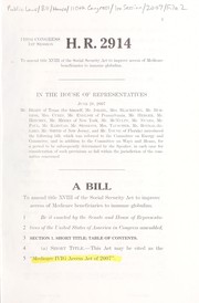Cover of A bill to amend title XVIII of the Social Security Act to improve access of Medicare beneficiaries to immune globulins by United States. Congress. House