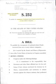 Cover of A bill to prohibit the recoupment of Medicaid-related funds recovered from one or more tobacco companies by United States. Congress. Senate