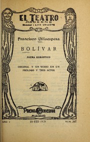 Cover of Bolívar by Francisco Villaespesa