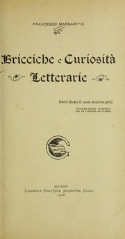 Front cover of Bricciche e curiosità letterarie by Francesco Margaritis