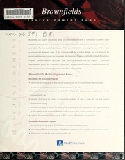 Cover of Brownfields redevelopment fund by Massachusetts Development Finance Agency