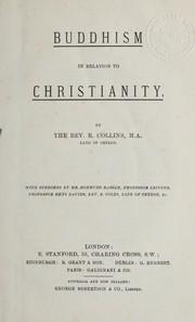 Front cover of Buddhism in relation to Christianity by Richard Collins