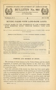 Front cover of Buying farms with land-bank loans by L. C. Gray