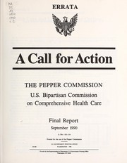 Front cover of A call for action by United States. Congress. Pepper Commission.