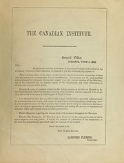 Front cover of The Canadian Institute by Sandford Fleming