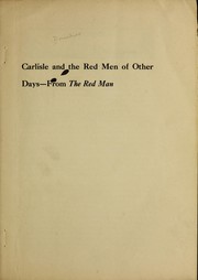 Front cover of Carlisle and the red men of other days by George Patterson Donehoo