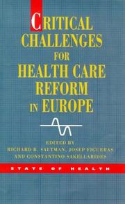 Front cover of Critical challenges for health care reform in Europe by Richard B. Saltman