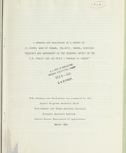 Front cover of A summary and evaluation of a report by United States. Department of Agriculture. Economic Research Service. Development and Trade Analysis Division