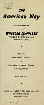 Front cover of The American way by Wheeler McMillen