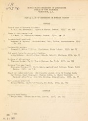 Front cover of Partial list of references on foreign cookery by United States. Bureau of Home Economics