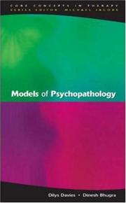 Front cover of Models of psychopathology by Dilys Davies