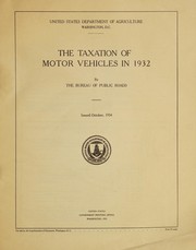 Cover of The taxation of motor vehicles in 1932 by United States. Bureau of Public Roads