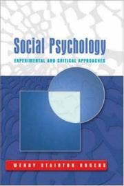 Front cover of Social psychology by Wendy Stainton Rogers