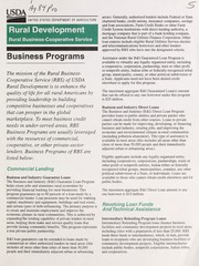 Front cover of Business programs by United States. Rural Business/Cooperative Service