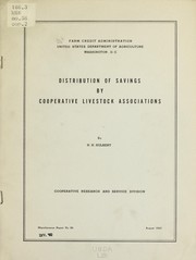 Front cover of Distribution of savings by cooperative livestock associations by H. H. Hulbert