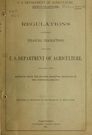 Front cover of Regulations governing financial transactions with the U. S. Department of Agriculture by Unknown
