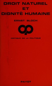Front cover of Droit naturel et dignité humaine by Ernst Bloch