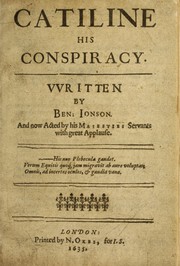 Front cover of Catiline his conspiracy by Ben Jonson