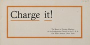 Front cover of Charge it! by Presbyterian Church in the U.S.A. Board of Foreign Missions