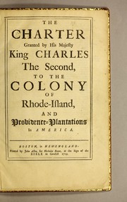 Cover of Charter by Rhode Island.